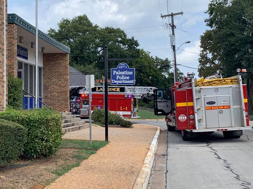 Palestine Fire Department responds to fire at Police Department